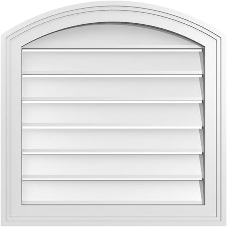 Ekena Millwork Arch Top Surface Mount PVC Gable Vent: Non-Functional, w/2"W x 1-1/2"P Brickmould Frame, 20"W x 42"H GVPAR20X4202SN
